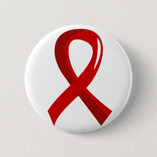 Bloedkanker Rood lint 3 Ronde Button 5,7 Cm