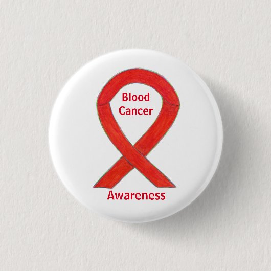Bloedkanker Stripes Awareness Ribbon Pin Button (Voorkant)