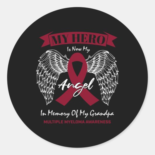 Bloedkanker ter herinnering aan grootvader multipe ronde sticker (Voorkant)