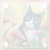 Bloedkat Glazen Onderzetter (Achterkant)