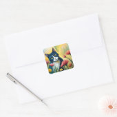 Bloedkat Vierkante Sticker (Envelop)