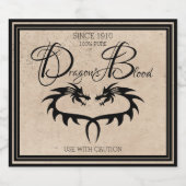Bloedlabel van Dragon Likeurfles Etiket (Enkel label)