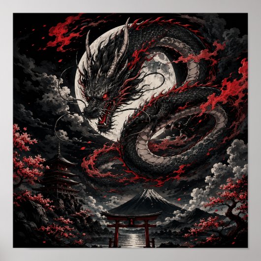 Bloedmaan Draak Poster (Voorkant)