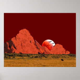 Bloedmaangroeiende digitale kunst poster