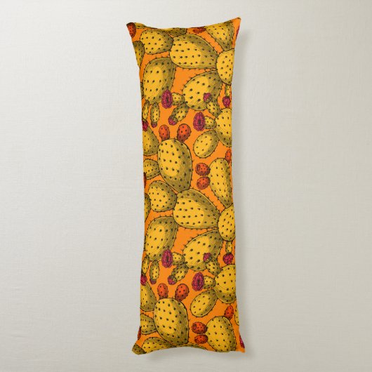 Bloedopuntia in geel lichaamskussen (Achterkant (Verticaal))