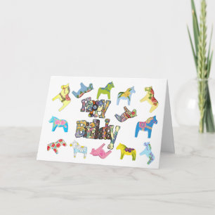 Bloedpaarden Verjaardagse Kaart