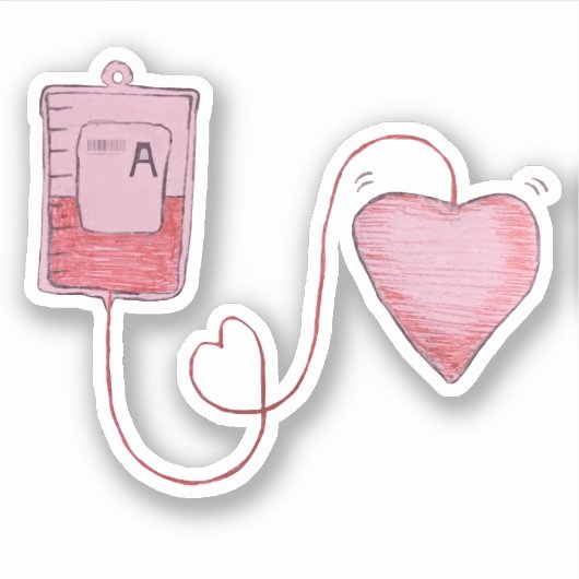 Bloedrit Spotprente Sticker (Voorkant)