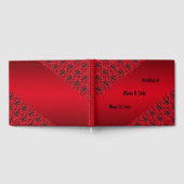 Bloedrode dahlias in een gothische bruiloft gastenboek (Volledig)