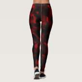 Bloedrode draak op zwart leggings (Achterkant)