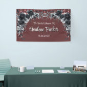 Bloedrode Gotische Zwarte Bloem Bruiloft Feest Spandoek (Beurs)