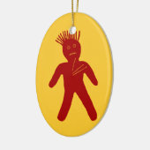 Bloedrode hond keramisch ornament (Links)