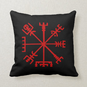 Bloedrode Vegvísir (Viking Kompas) Kussen