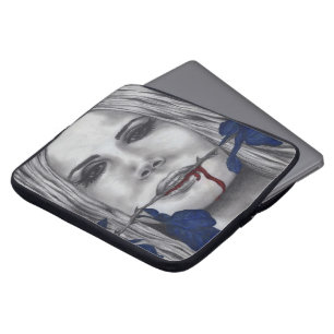 Bloedrozen Vampier Vrouw Goth Horror Fantasy Kunst Laptop Sleeve