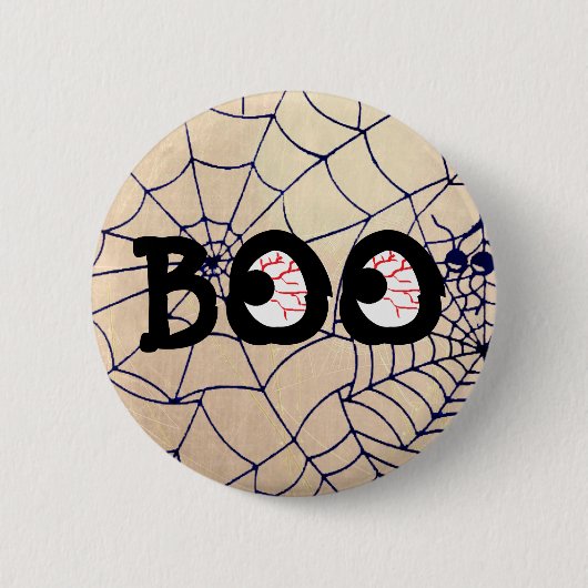 Bloedschot Boo Eyeballs Halloween Button (Voorkant)