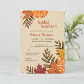 Bloedsinaasappels en herfstbladeren kaart (Staand voorkant)
