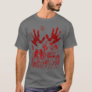 Bloedspatten Bloedige Handafdruk Horror Zombie fri T-shirt