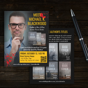 Bloedspatten Horror Misdaad Auteur Ontmoet en Groe Flyer