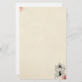 bloedspatten met fan dragon tattoo oud briefpapier (Voorkant / Achterkant)