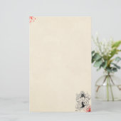 bloedspatten met fan dragon tattoo oud briefpapier (Staand voorkant)