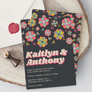 Bloedstroom 70's Retro Groovy Wedding Kaart