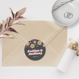 Bloedstroom 70's Retro Groovy Wedding Ronde Sticker