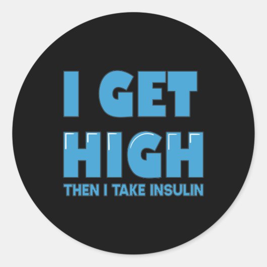 Bloedsuikerziekte Joke Ronde Sticker (Voorkant)