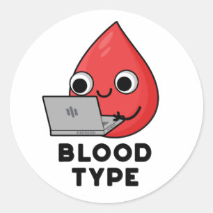 Bloedtype Funny Blood Drop Pun Ronde Sticker