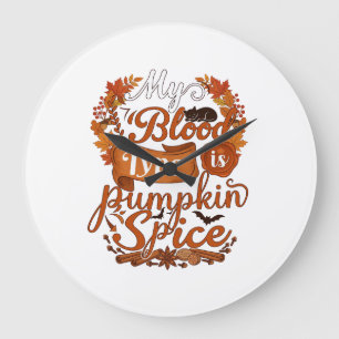 Bloedtype is Pompoen Kruiden Halloween Zwarte Kat Grote Klok