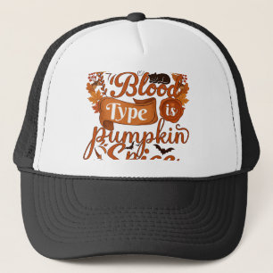 Bloedtype is Pompoen Kruiden Halloween Zwarte Kat Trucker Pet