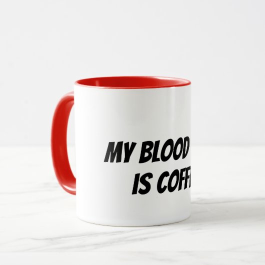 bloedtype koffie mok (Voorkant links)