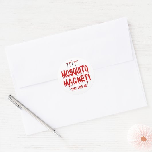 Bloeduitdrijvende muggen Magnet dat ze van me houd Ronde Sticker (Envelop)