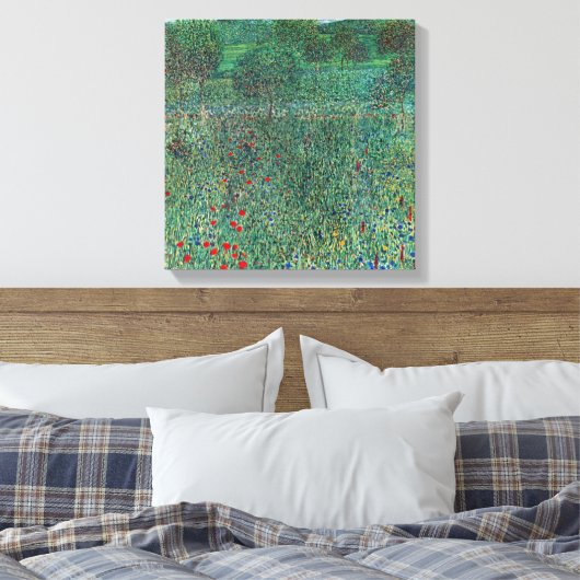 Bloedveld in Litzlberg Klimt, landschap Canvas Afdruk (Insitu (Slaapkamer))