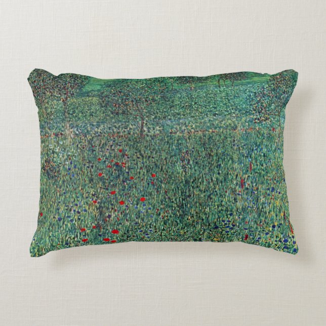 Bloedveld in Litzlberg Klimt,  landschap Decoratief Kussen (Voorkant)