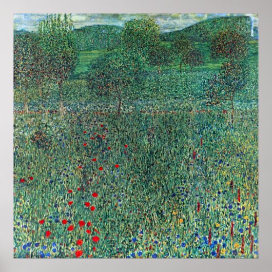 Bloedveld in Litzlberg Klimt,  landschap Poster (Voorkant)