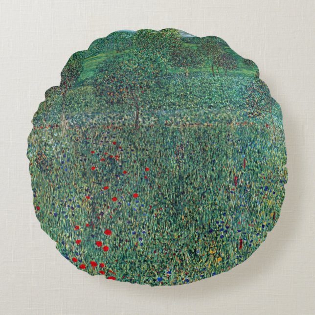 Bloedveld in Litzlberg Klimt,  landschap Rond Kussen (Voorkant)