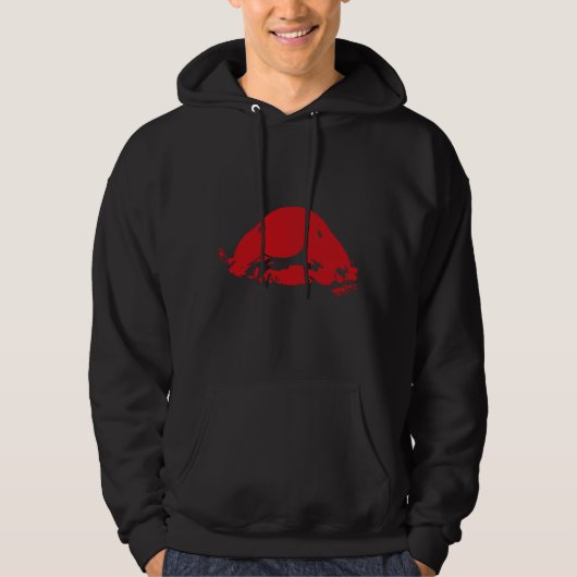 Bloedvis Rood Hoodie (Voorkant)
