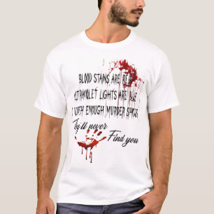 Bloedzeugen zijn rode ultravioletlichten blauw t-shirt
