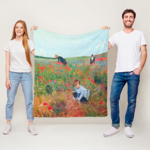 Bloeemen plukken in het veld, Mary Cassatt Fleece Deken