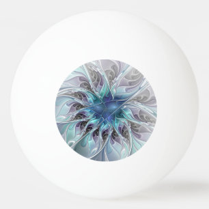Bloei Abstracte Moderne Fractale Bloem in Blauw Pingpongballen