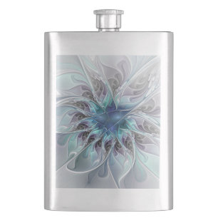 Bloei Abstracte Moderne Fractale Bloem Met Blauwe Flacon