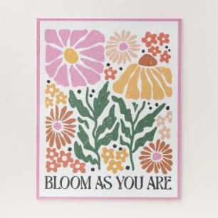 Bloei als je bent Boho Floral Inspirerend Quote Legpuzzel