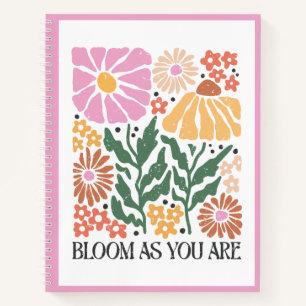 Bloei als je bent Boho Floral Inspirerend Quote Notitieboek