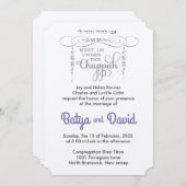 Bloei Bloemen Chuppah Joodse Trouw Uitnodiging (Voorkant / Achterkant)