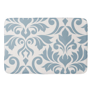 Bloei Damask Art I Blue op Cream Badmat