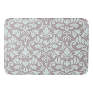 Bloei Damask LG Pattern Ei Blauw op Taupe Badmat