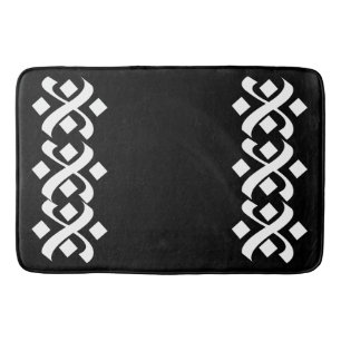 Bloei Elegant Zwart en Wit Badmat