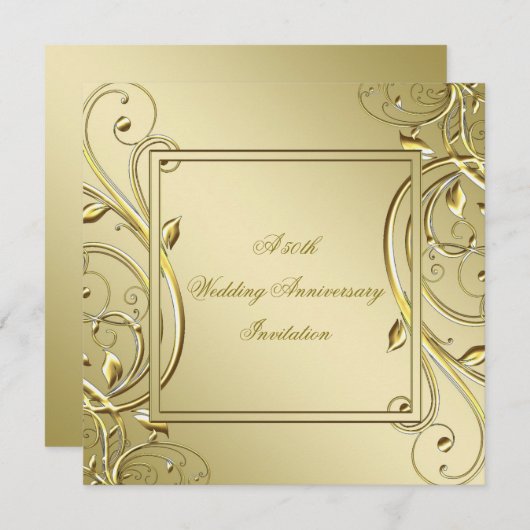 Bloei Goud 50ste Huwelijksverjaardag Kaart (Voorkant / Achterkant)