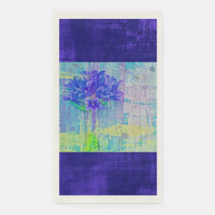 Bloei in blauw paarse lijst servet