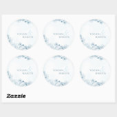 Bloei in de winter bruiloft ronde sticker (Vel)