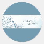 Bloei in de winter bruiloft ronde sticker (Voorkant)